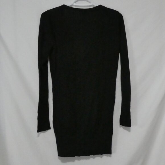 JACOB | medium | Lightweight Black Long Sleeve V-Neck Button-Up Cardigan - Picture 2 of 14